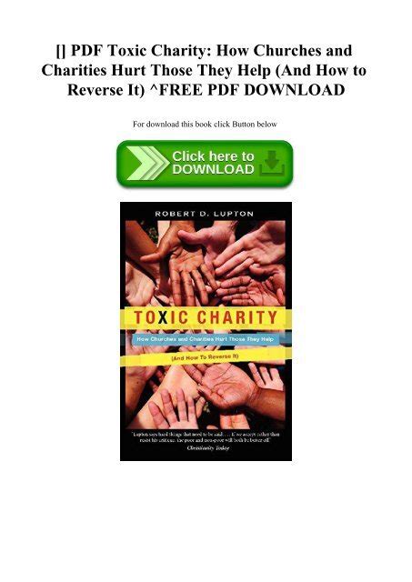 toxic charity pdf|[PDF] Toxic Charity: How Churches and Charities Hurt Those .